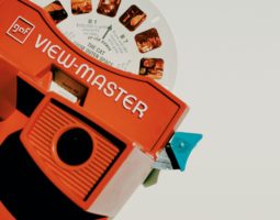 orange viewmaster on an angle